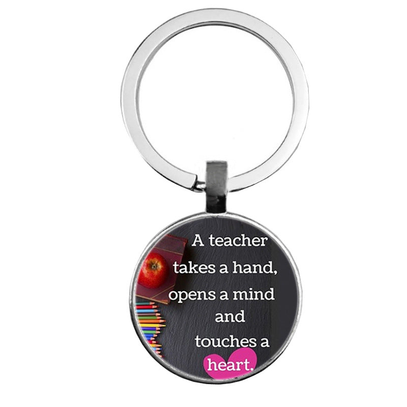Wholesale of 25MM Time Gemstones Alloy Keychain